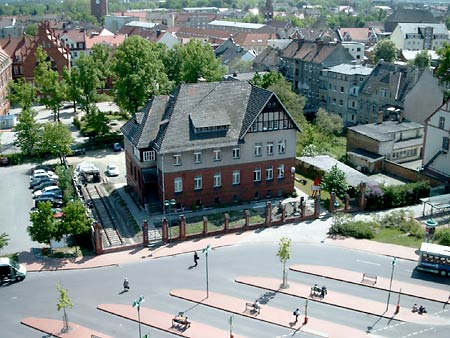 Bahnhofstr. 6 - Blick vom GSM-R Mast